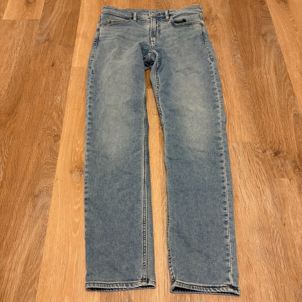 Faherty Slim 31x32 Light Wash Denim Jeans Stretch Performance Design Casual